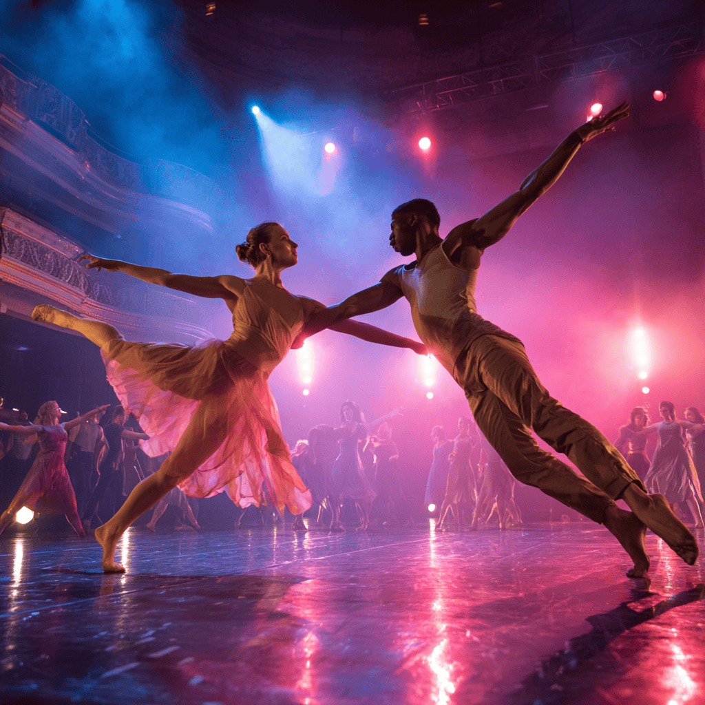 Contemporary dance performance with fluid movements