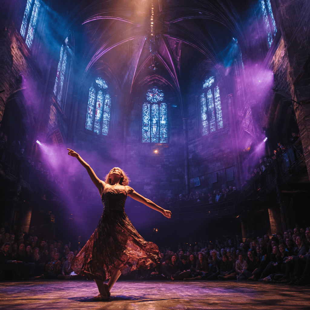 Energetic dance ensemble in perfect synchronization